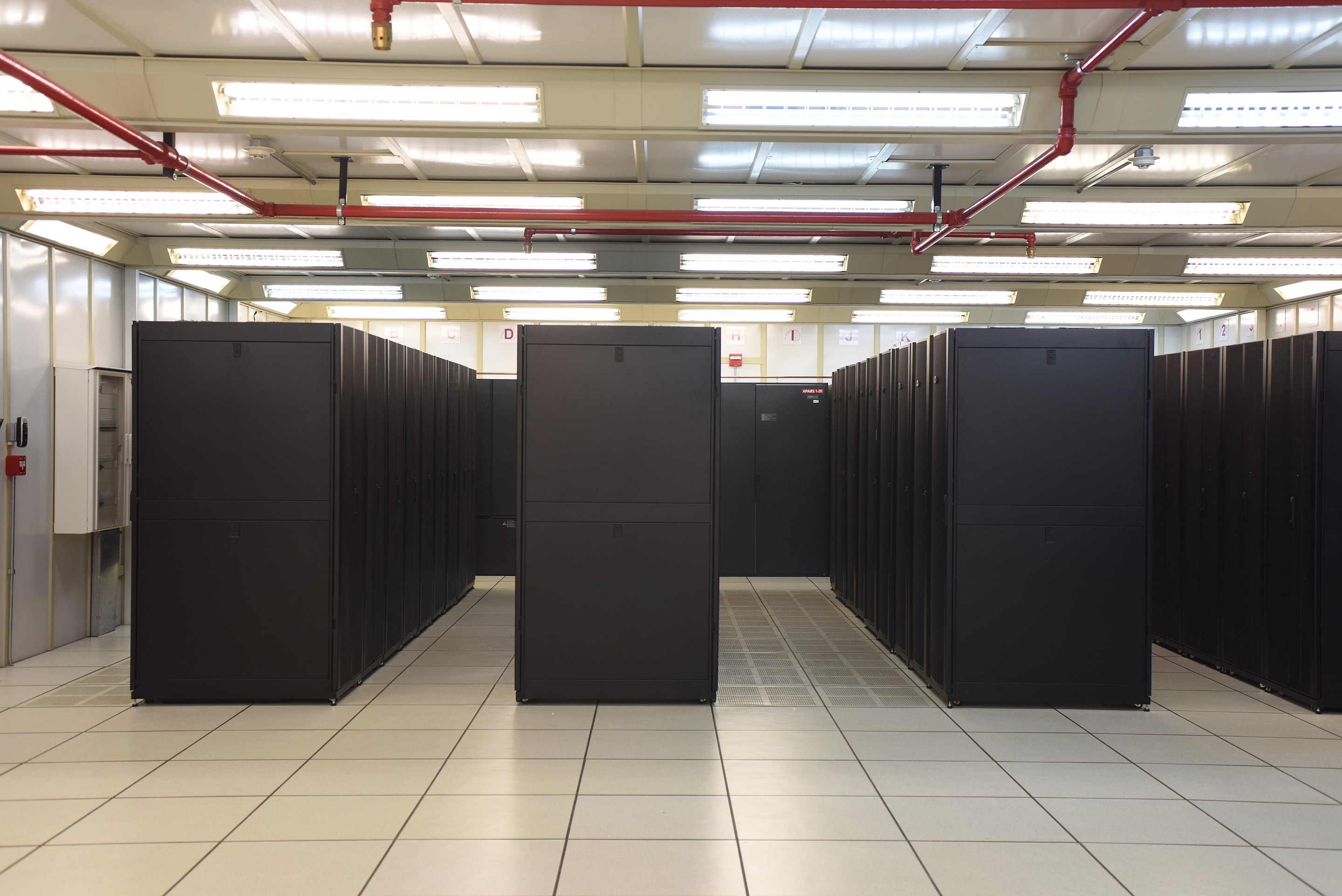 A data center containing a bunch of racks for servers